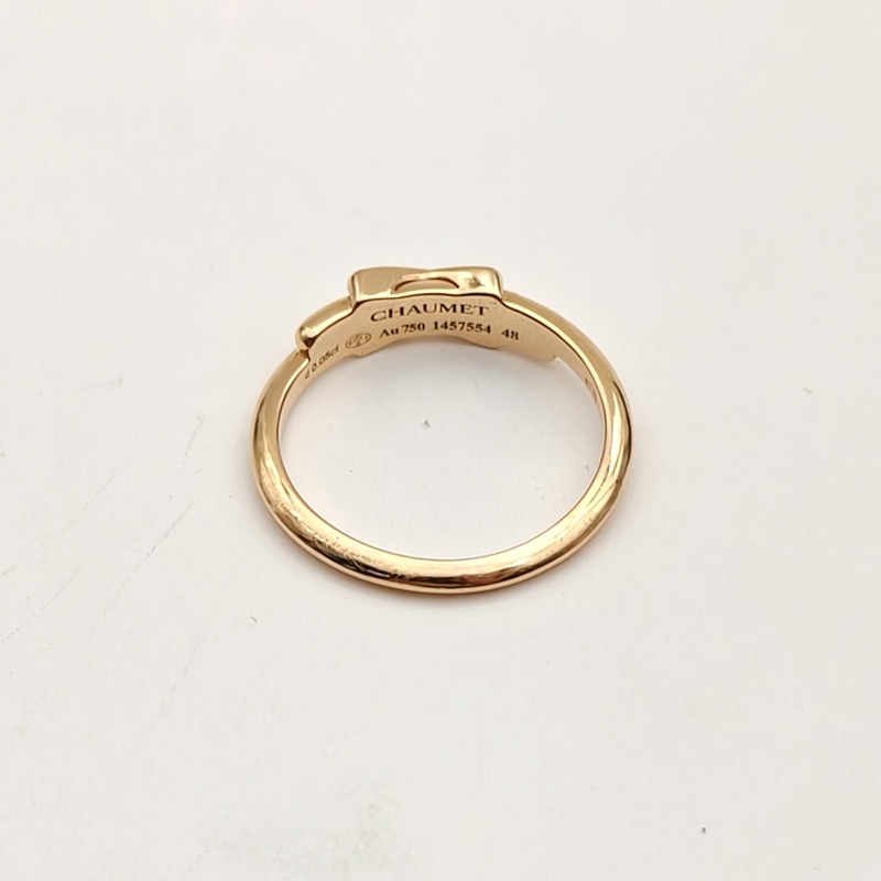 CHAUMET 18K玫瑰金鑽石JeuxdeLiens歡·緣戒指鑲鑽交叉戒指-3