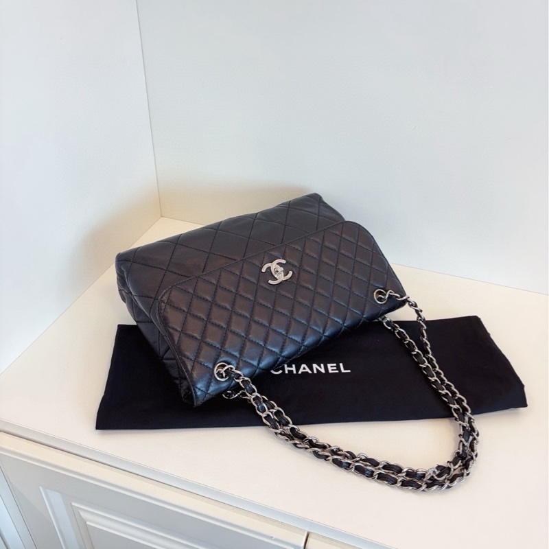 ✨Chanel 牛皮黑銀鏈條包 大小菱格相融合 超好看🖤-4