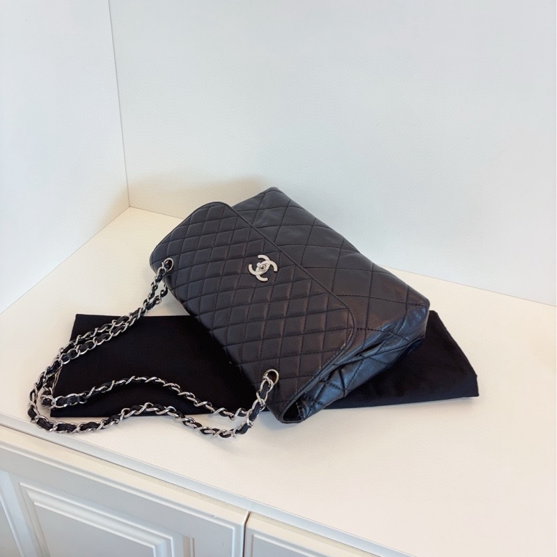 ✨Chanel 牛皮黑銀鏈條包 大小菱格相融合 超好看🖤-5