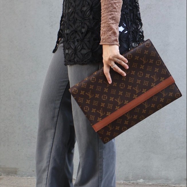 𝐋𝐎𝐔𝐈𝐒 𝐕𝐔𝐈𝐓𝐓𝐎𝐍老花紅皮𝟗𝟎𝐬筆電文件包-5