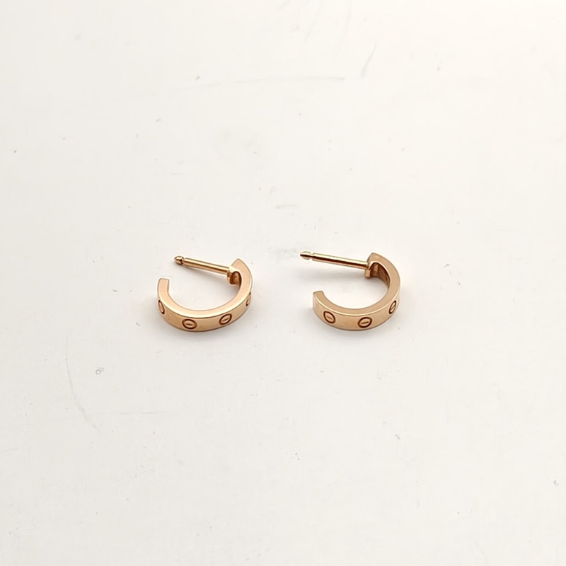 CARTIER 18K玫瑰金玫瑰金LOVE耳釘耳環18K-2