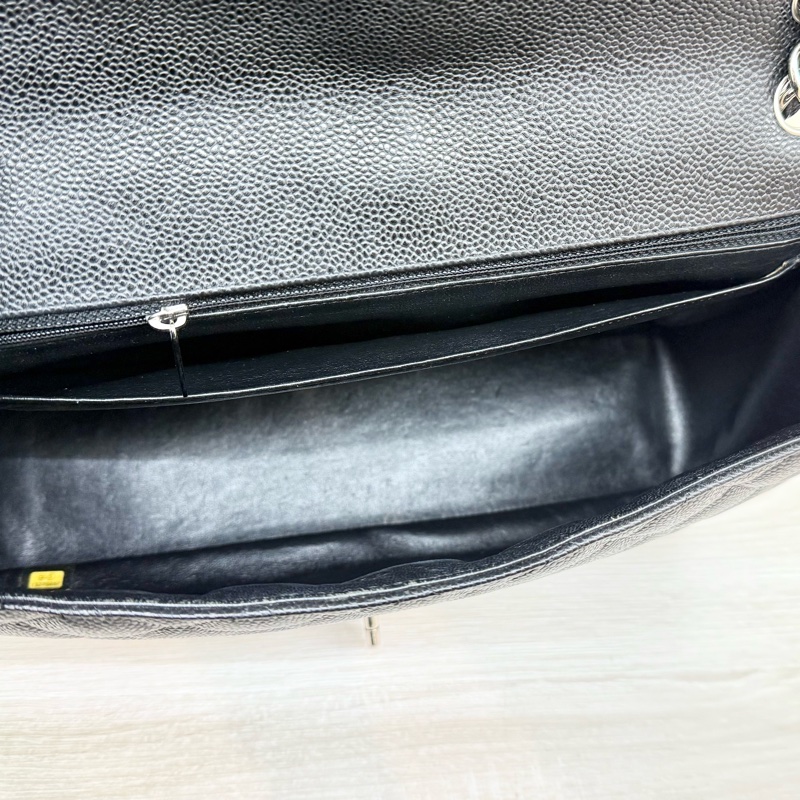 CHANEL黑色牛皮銀釦單層jumbo（超美）-22