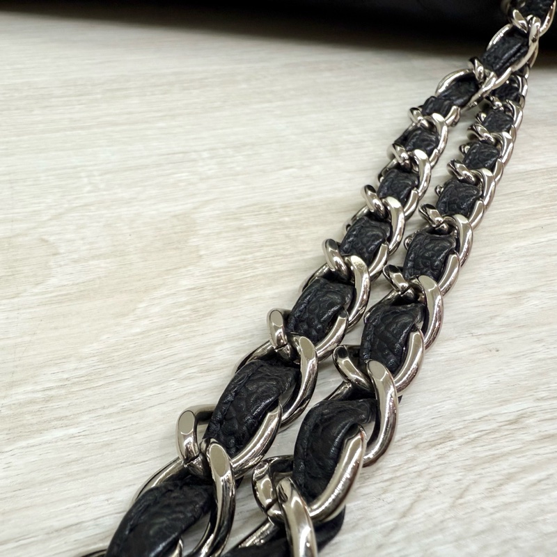 CHANEL黑色牛皮銀釦單層jumbo（超美）-24