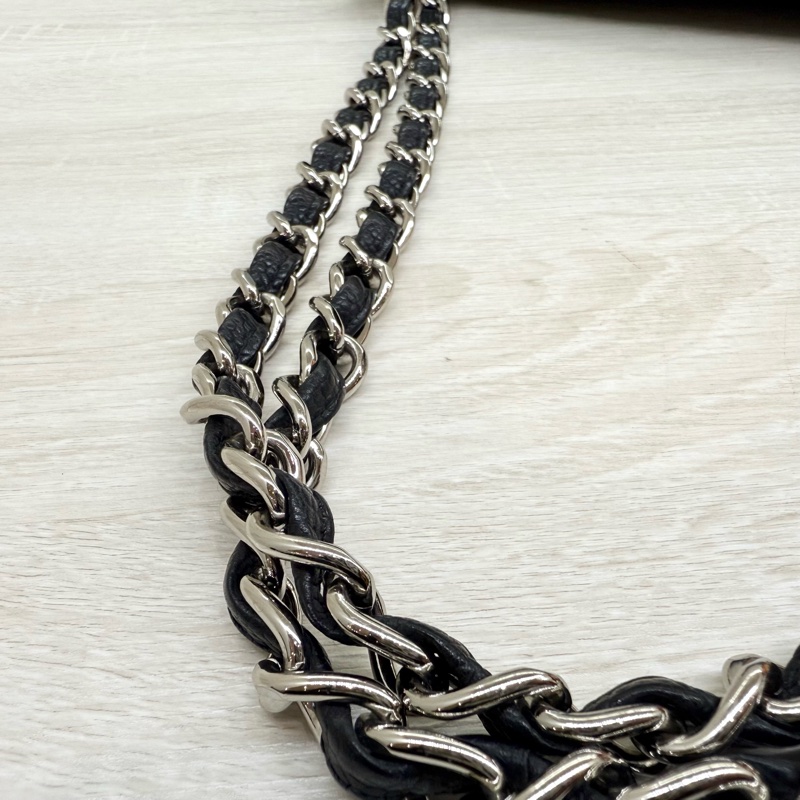 CHANEL黑色牛皮銀釦單層jumbo（超美）-25