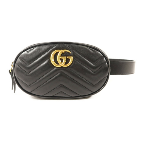 GUCCI 牛皮皮革GG Marmont Belt Bag金扣腰包