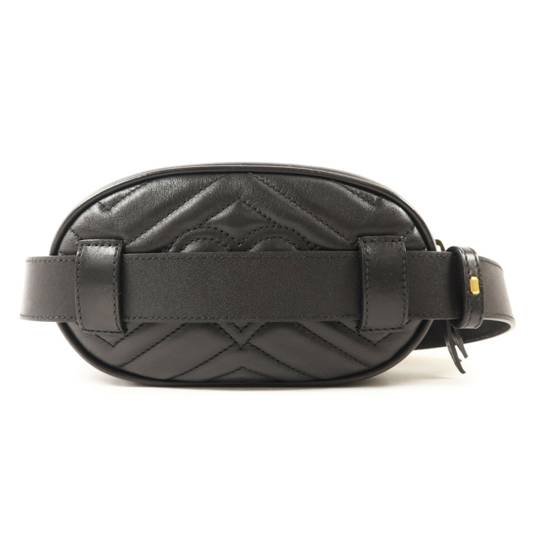 GUCCI 牛皮皮革GG Marmont Belt Bag金扣腰包-1