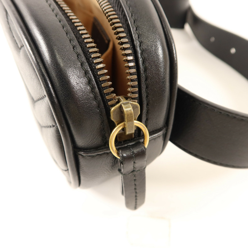 GUCCI 牛皮皮革GG Marmont Belt Bag金扣腰包-9