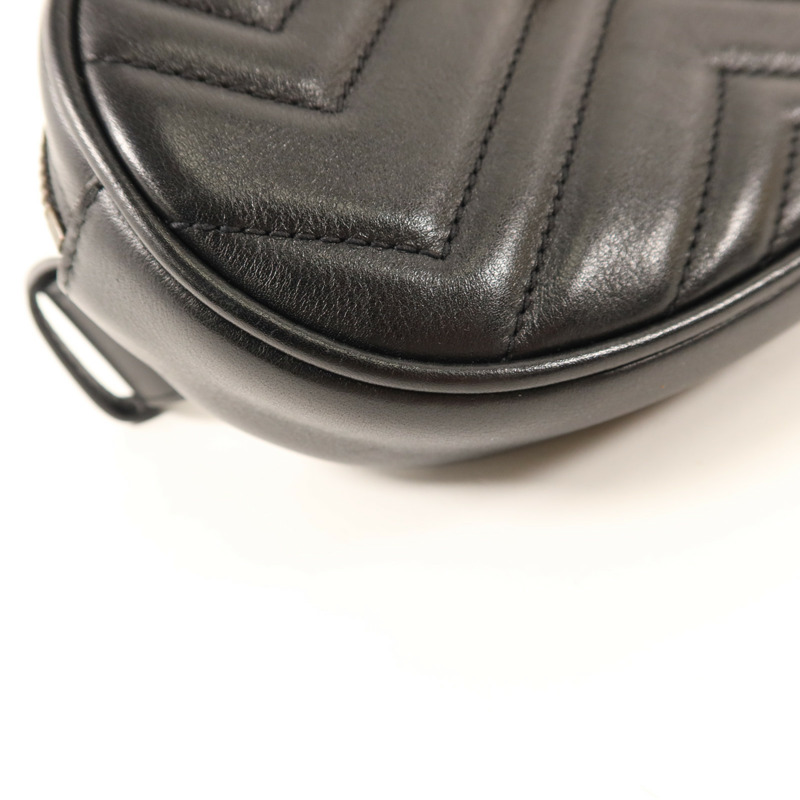 GUCCI 牛皮皮革GG Marmont Belt Bag金扣腰包-13
