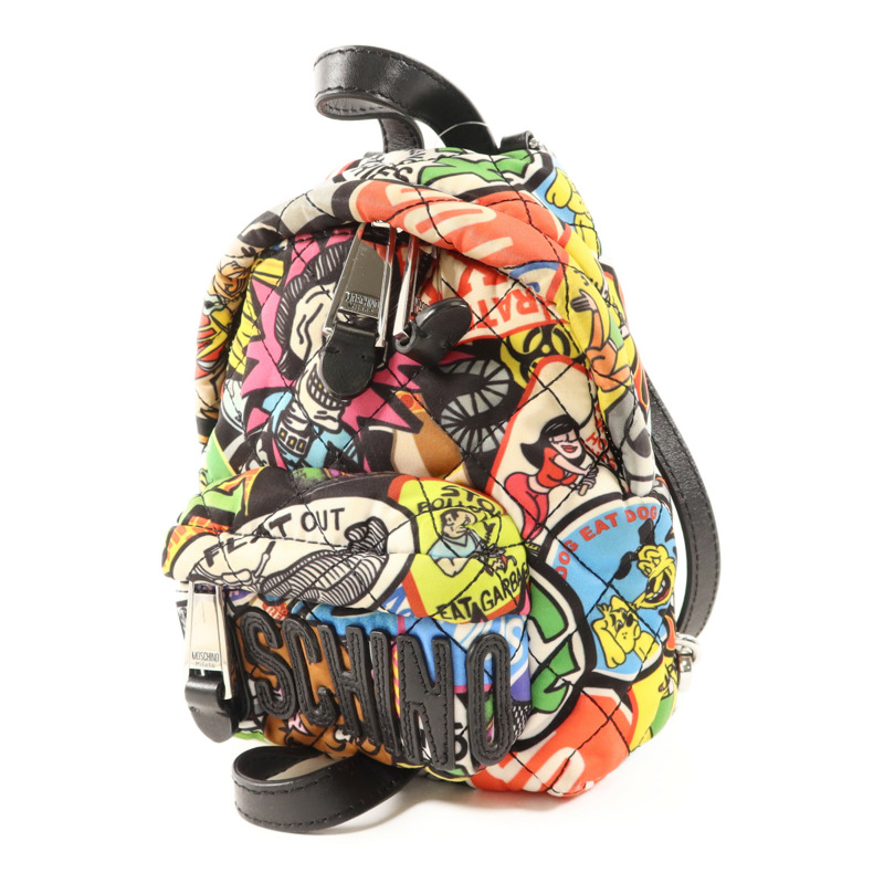 MOSCHINO 尼龍Backpack銀扣背包-2