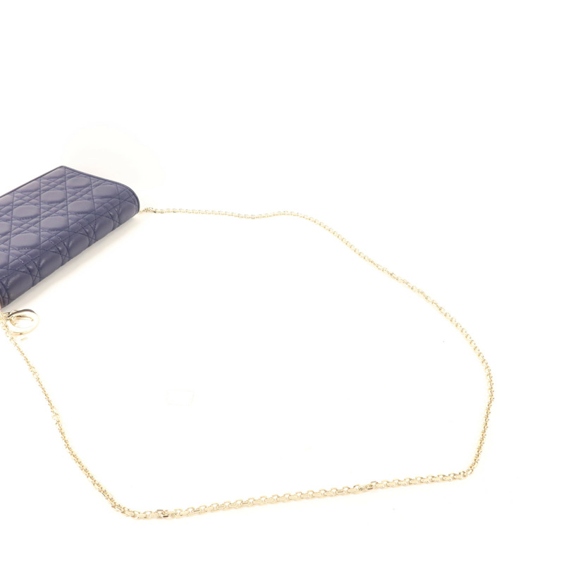 Dior 羊皮皮革Lady Dior Pouch金扣鏈帶肩背袋-4