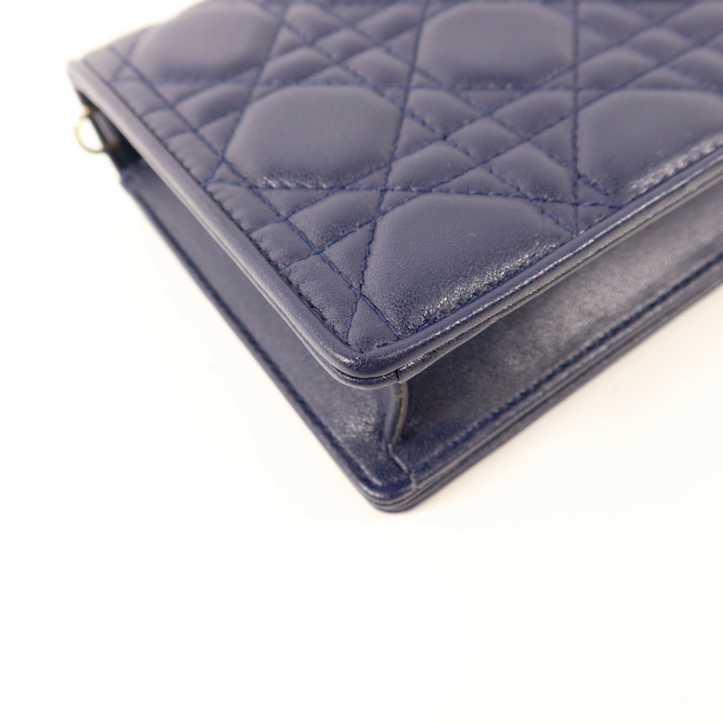 Dior 羊皮皮革Lady Dior Pouch金扣鏈帶肩背袋-18