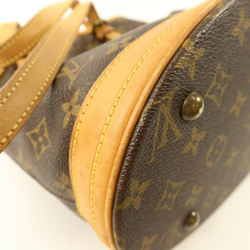 LOUIS VUITTON Monogram Bucket PM金扣手挽袋-17