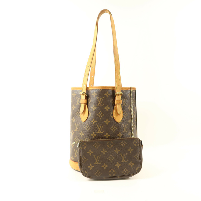 LOUIS VUITTON Monogram Bucket PM金扣手挽袋-24