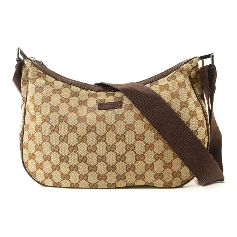 GUCCI 帆布Shoulder Bag銀扣肩背袋-0