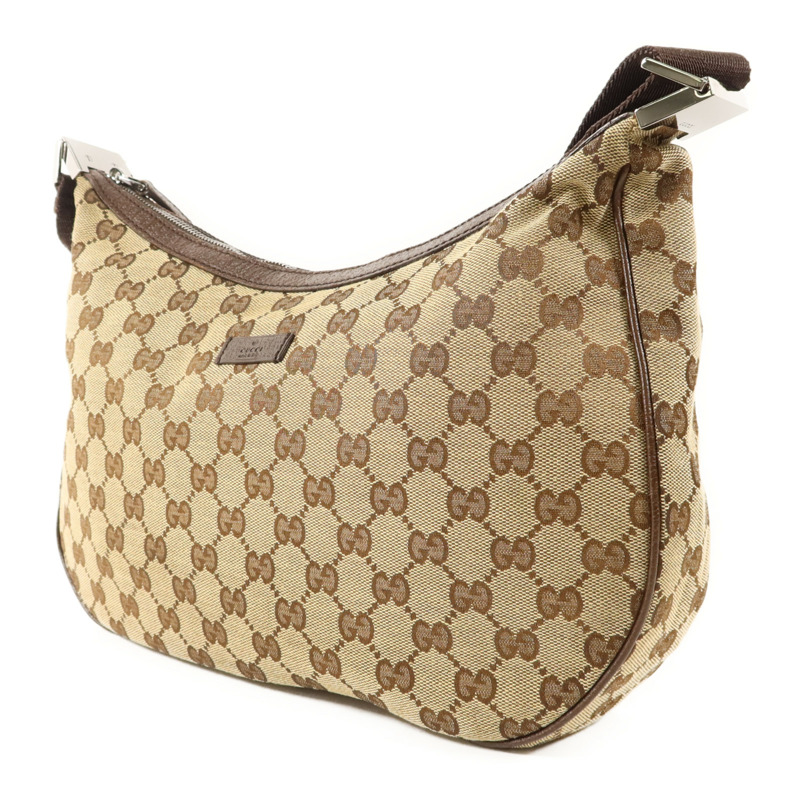 GUCCI 帆布Shoulder Bag銀扣肩背袋-2