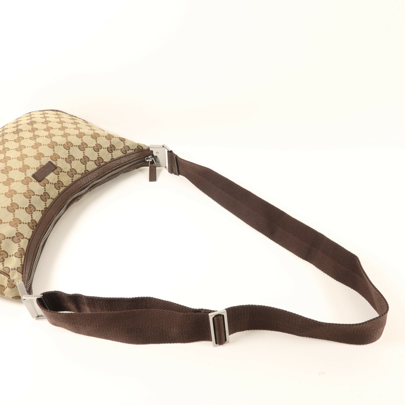 GUCCI 帆布Shoulder Bag銀扣肩背袋-4