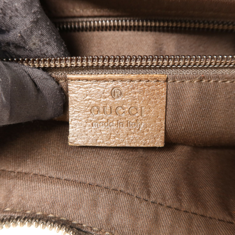 GUCCI 帆布Shoulder Bag銀扣肩背袋-6