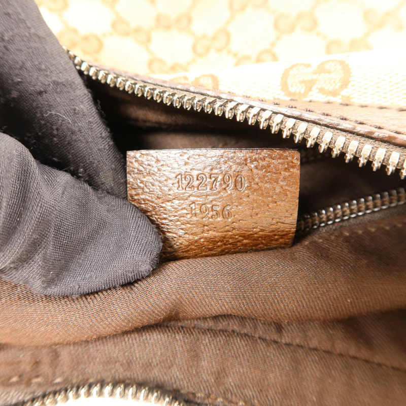 GUCCI 帆布Shoulder Bag銀扣肩背袋-7