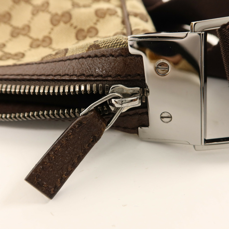 GUCCI 帆布Shoulder Bag銀扣肩背袋-8