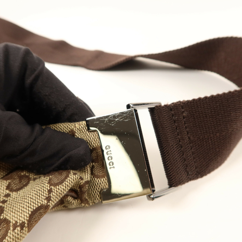 GUCCI 帆布Shoulder Bag銀扣肩背袋-11