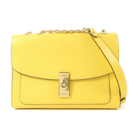 COACH 牛皮皮革Shoulder Bag金扣鏈帶肩背袋