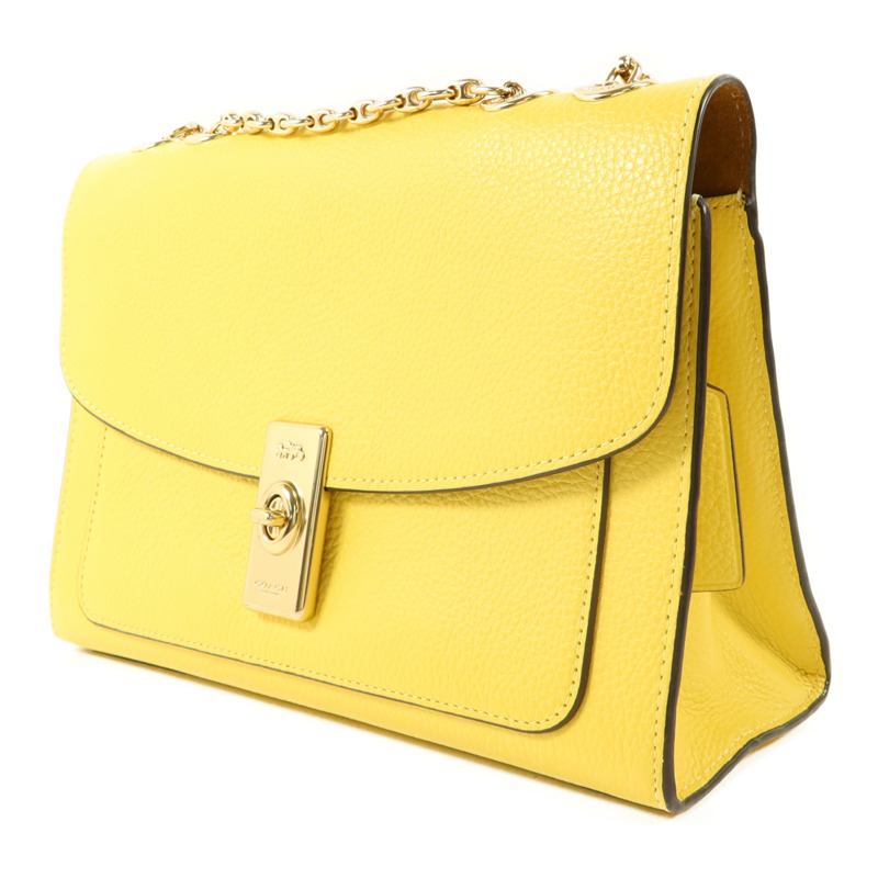 COACH 牛皮皮革Shoulder Bag金扣鏈帶肩背袋-2