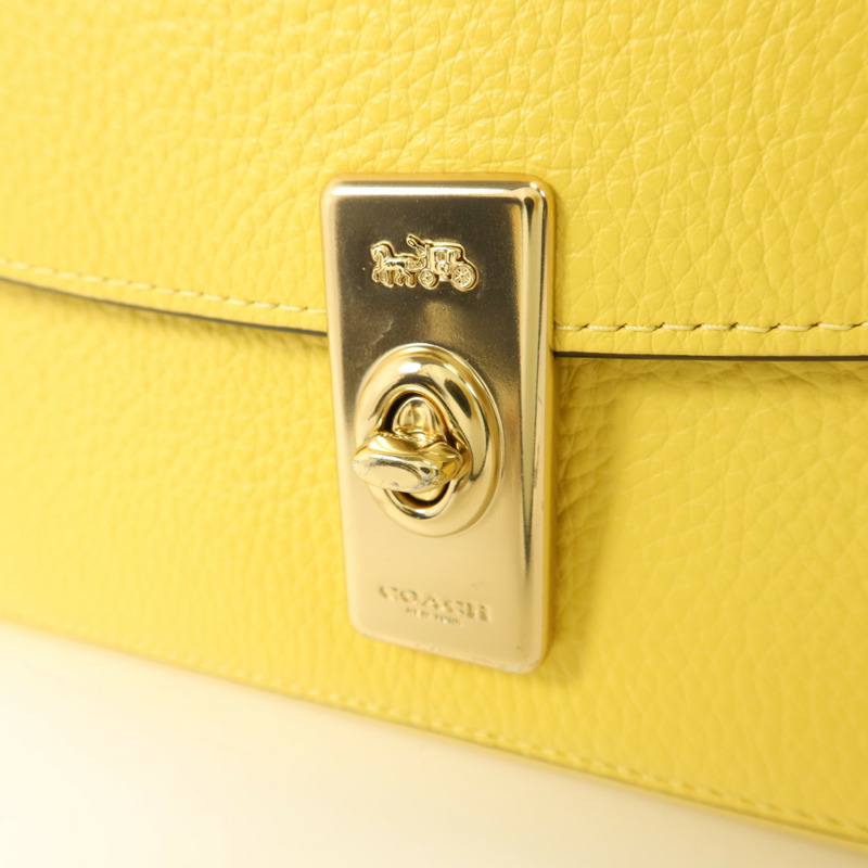 COACH 牛皮皮革Shoulder Bag金扣鏈帶肩背袋-10