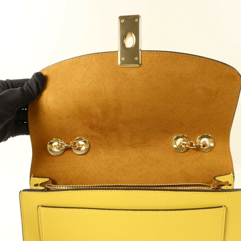 COACH 牛皮皮革Shoulder Bag金扣鏈帶肩背袋-15