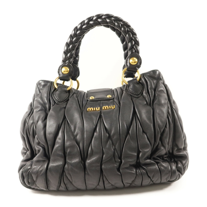 Miu Miu 牛皮皮革2 Way Shoulder Bag金扣手挽肩背兩用袋-1