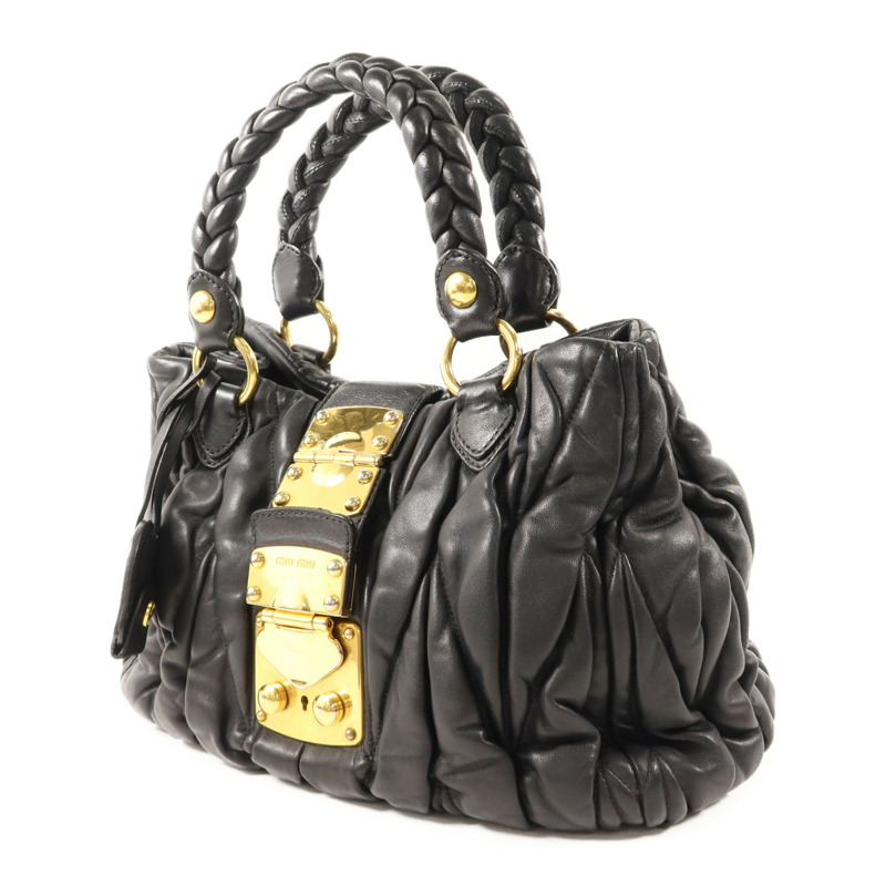 Miu Miu 牛皮皮革2 Way Shoulder Bag金扣手挽肩背兩用袋-2