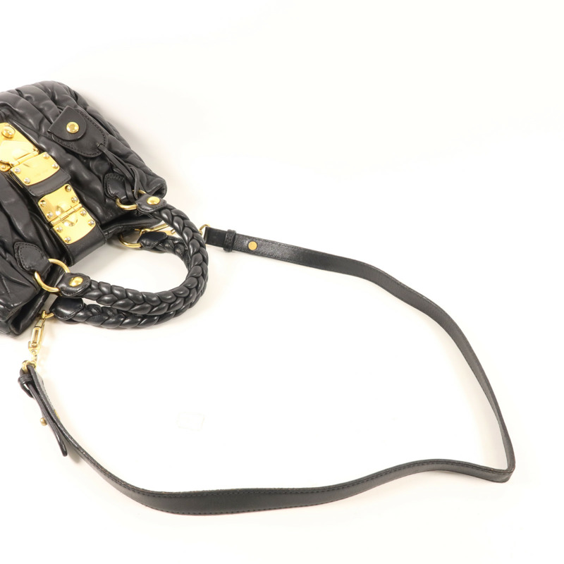 Miu Miu 牛皮皮革2 Way Shoulder Bag金扣手挽肩背兩用袋-4