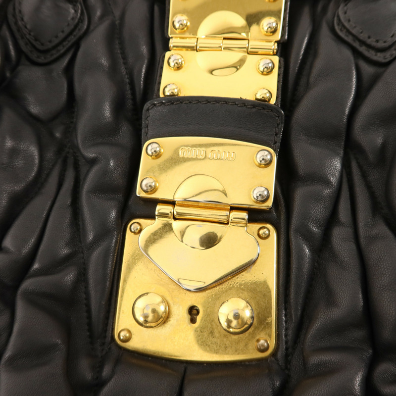 Miu Miu 牛皮皮革2 Way Shoulder Bag金扣手挽肩背兩用袋-9