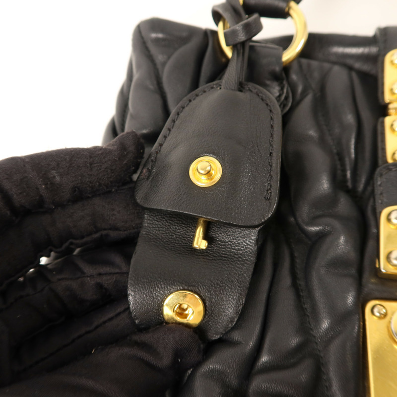 Miu Miu 牛皮皮革2 Way Shoulder Bag金扣手挽肩背兩用袋-10