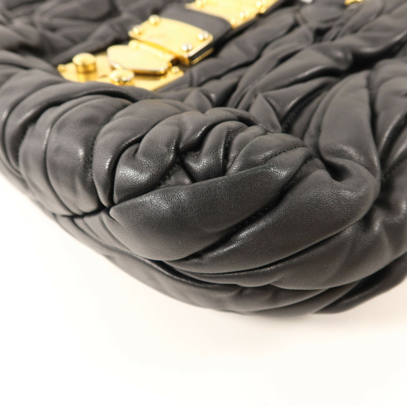 Miu Miu 牛皮皮革2 Way Shoulder Bag金扣手挽肩背兩用袋-11