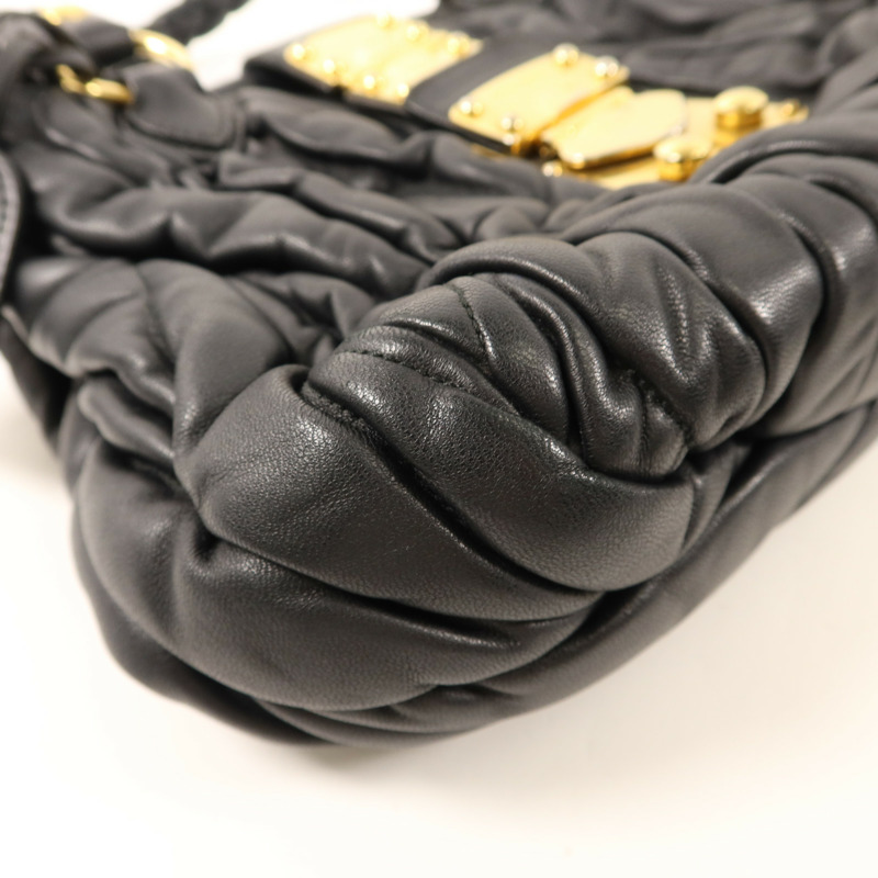 Miu Miu 牛皮皮革2 Way Shoulder Bag金扣手挽肩背兩用袋-12