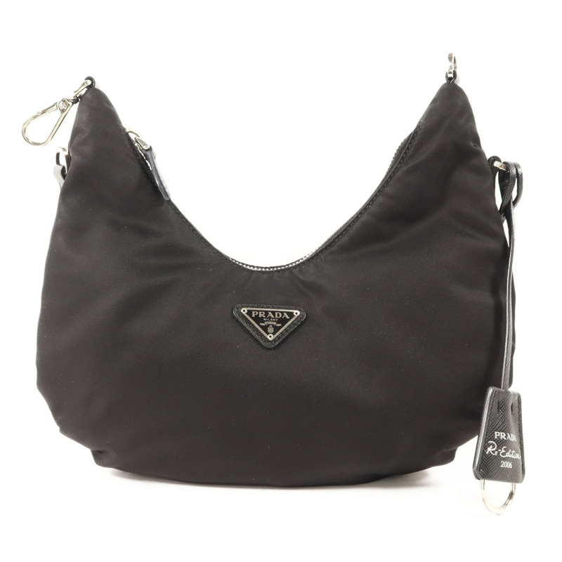 PRADA 尼龍Re-Edition 2006 Re-Nylon Mini Handbag銀扣手挽袋-0