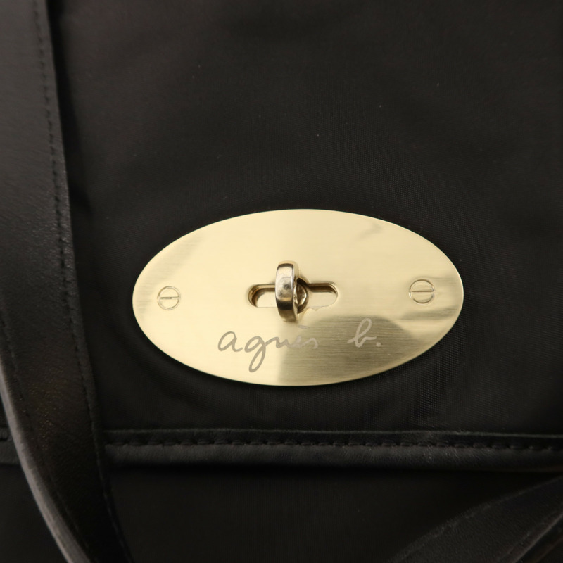 agnes b. 尼龍Shoulder Bag銀扣肩背袋-8