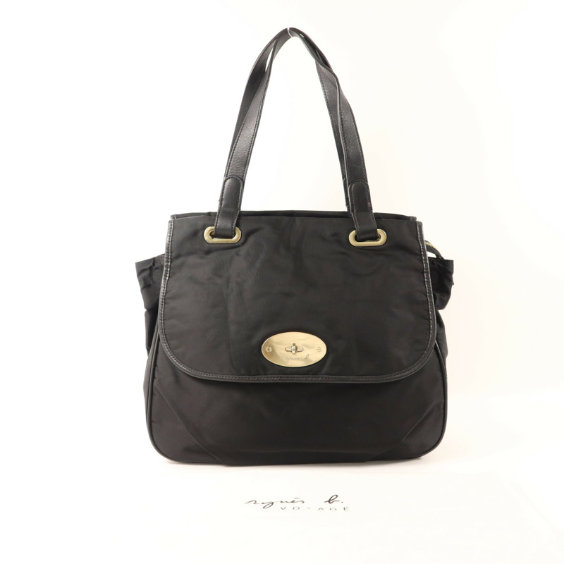 agnes b. 尼龍Shoulder Bag銀扣肩背袋-17