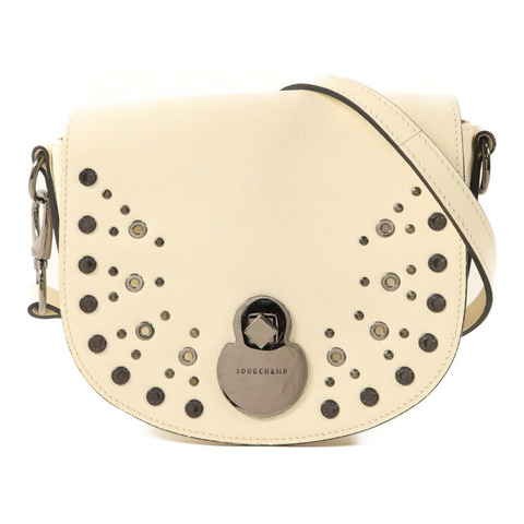 Longchamp 牛皮皮革Shoulder Bag銀扣肩背袋