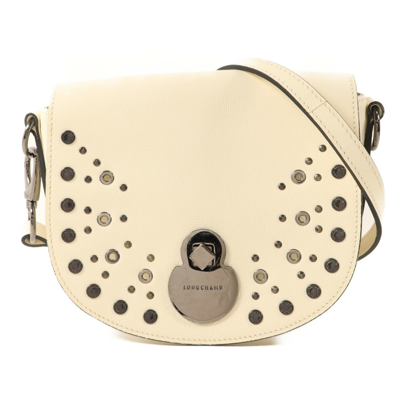 Longchamp 牛皮皮革Shoulder Bag銀扣肩背袋-0