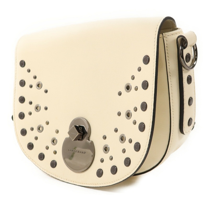 Longchamp 牛皮皮革Shoulder Bag銀扣肩背袋-2