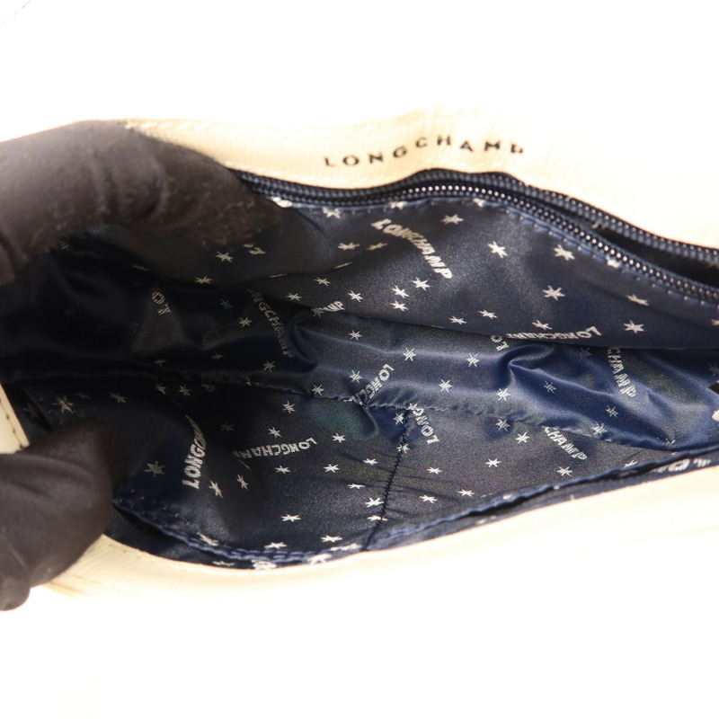 Longchamp 牛皮皮革Shoulder Bag銀扣肩背袋-5