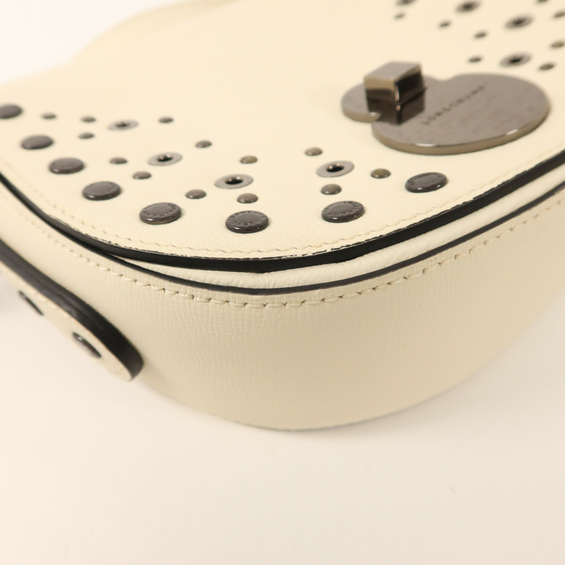 Longchamp 牛皮皮革Shoulder Bag銀扣肩背袋-11