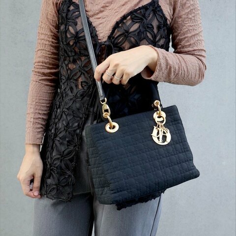 𝐃𝐢𝐨𝐫黑金尼龍𝐋𝐚𝐝𝐲 𝐃𝐢𝐨𝐫