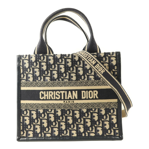 Dior 帆布/牛皮皮革Dior Book Tote Small金扣手挽肩背兩用袋