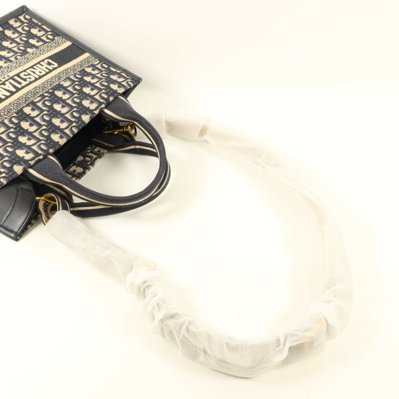 Dior 帆布/牛皮皮革Dior Book Tote Small金扣手挽肩背兩用袋-4