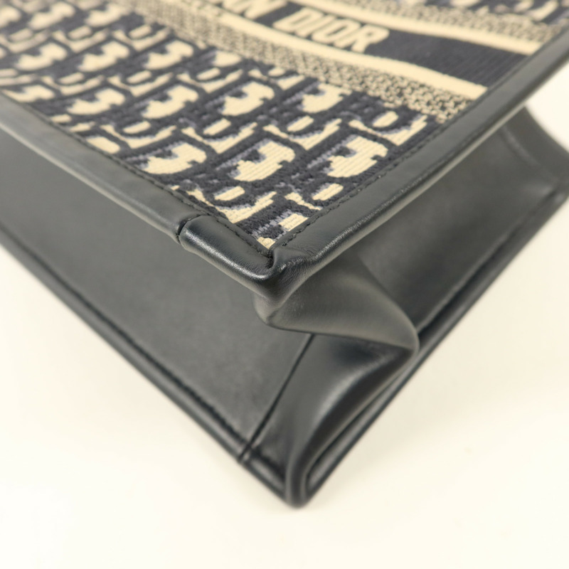 Dior 帆布/牛皮皮革Dior Book Tote Small金扣手挽肩背兩用袋-10