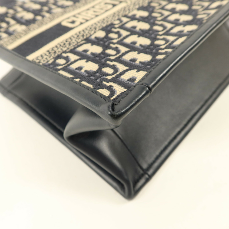 Dior 帆布/牛皮皮革Dior Book Tote Small金扣手挽肩背兩用袋-11