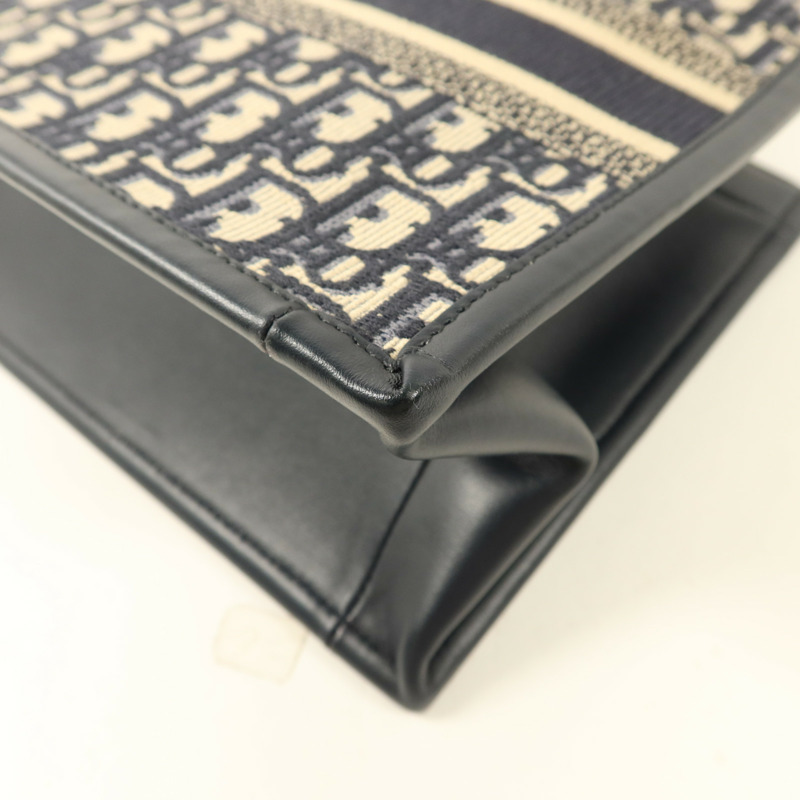 Dior 帆布/牛皮皮革Dior Book Tote Small金扣手挽肩背兩用袋-12