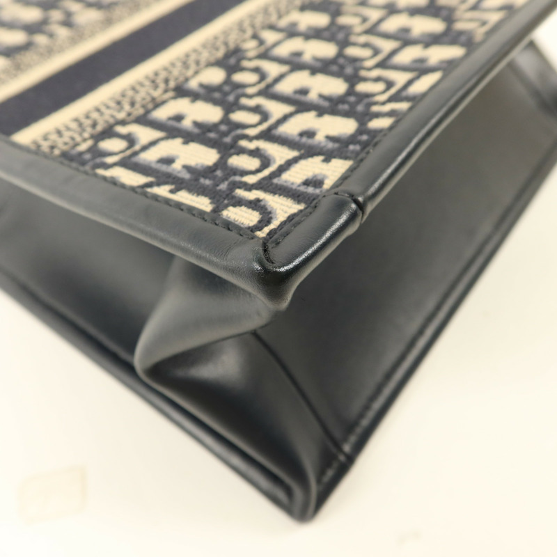 Dior 帆布/牛皮皮革Dior Book Tote Small金扣手挽肩背兩用袋-13